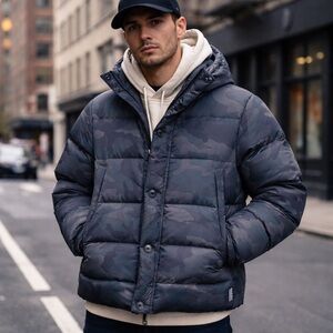 Kith X Nishikawa Nano Universe Down Jacket Camo Puffer Hooded Size Small Good